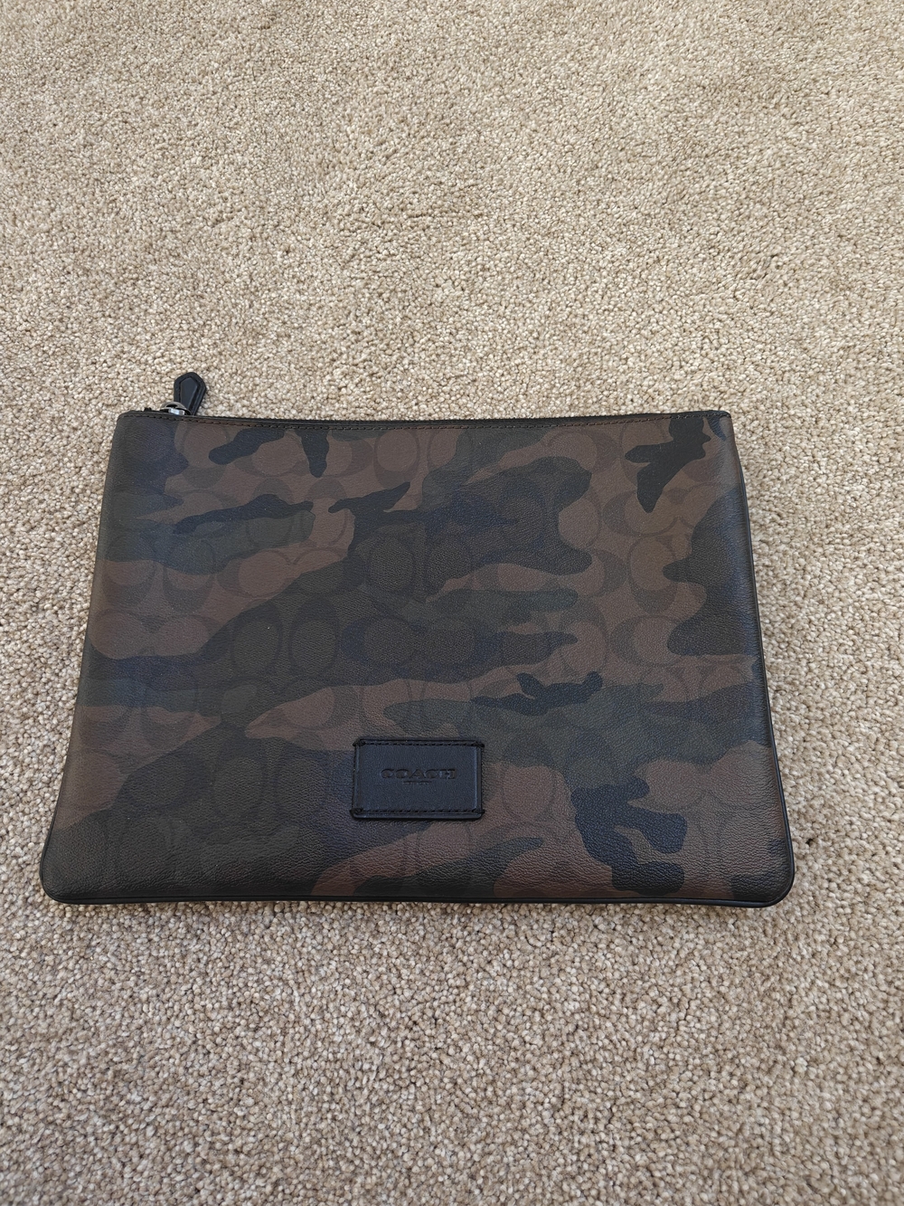 Coach Men’s Brown Camo Zip Pouch